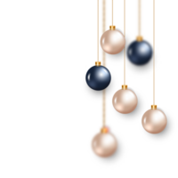 Natal bola decoração coleção realista estilo e diferente cor elegante Natal bolas e enfeites png