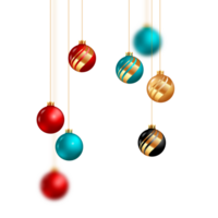 christmas ball decoration collection realistic style and different color elegant christmas balls and ornaments png