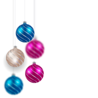 christmas ball decoration collection realistic style and different color elegant christmas balls and ornaments png