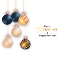 Noël Balle décoration collection réaliste style et différent Couleur élégant Noël des balles et ornements png
