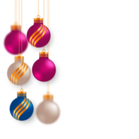 christmas ball decoration collection realistic style and different color elegant christmas balls and ornaments png