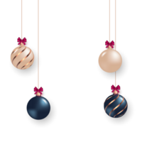 Natal bola decoração coleção realista estilo e diferente cor elegante Natal bolas e enfeites png