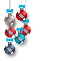 Natal bola decoração coleção realista estilo e diferente cor elegante Natal bolas e enfeites png