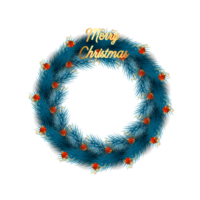 Christmas wreath decoration with Christmas ball and pine branch and Christmas star png