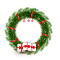 jul krans dekoration med jul boll och tall gren och jul stjärna png