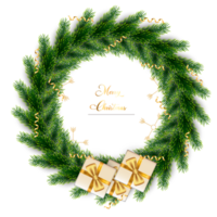 Noël couronne décoration avec Noël Balle et pin branche et Noël étoile png