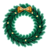 Christmas wreath decoration with Christmas ball and pine branch and Christmas star png