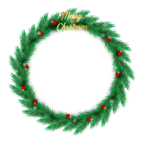 Christmas wreath  design   with garland elements for greeting card png