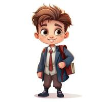 School character cartoon style, Back to school high quality ai image generated photo