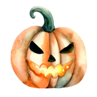 waterverf en schilderij halloween pompoen element illustratie png