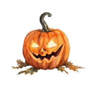 Watercolor and painting halloween pumpkin element illustration png