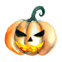 Watercolor and painting halloween pumpkin element illustration png