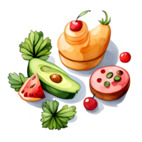 Watercolor and painting food, dessert, fruit, vegetable for house elements illustration png