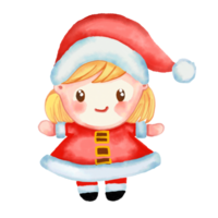 acquerello e disegno per carino cartone animato Sorridi neve Bambola con allegro rosso cappello. digitale pittura di icona illustrazione. Natale e nuovo anno elemento decorazione su vacanza. png
