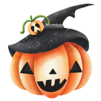 waterverf en schilderij voor schattig glimlachen pompoen halloween. digitaal schilderij illustratie vakantie concept. png