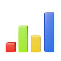 chart graph 3d render set ,graph 3d element png