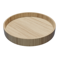 bois assiette en bois étape podium 3d rendre png