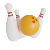 bowling boll och stift 3d rebder, sport Utrustning png