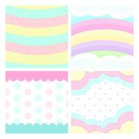 Cute set of backgrounds - pattern illustration vector