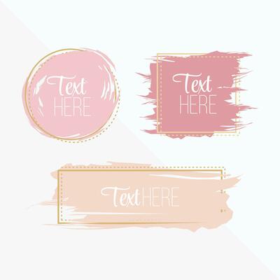 Abstract ink paint brush strokes. banner set with brush strokes