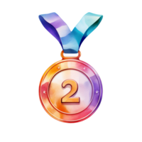 AI Generative Medal sport day watercolor pastel png