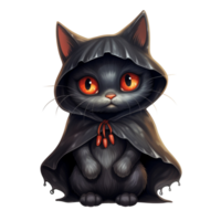 AI Generative Black cat with yellow eyes Halloween theme png