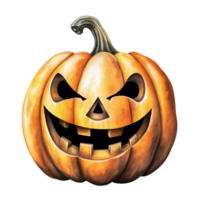 ai génératif aquarelle jack o lanterne Halloween citrouille sur transparent Contexte png