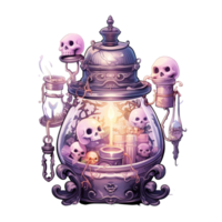 AI Generative Watercolor witch magic potion on transparent background png