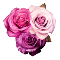 ai génératif aquarelle bouquet de des roses isolé sur transparent Contexte png