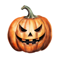 ai generativ Aquarell Jack Ö Laterne Halloween Kürbis auf transparent Hintergrund png