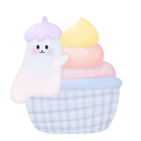 fofa fantasma com Bolinho pastel png