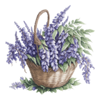 waterverf bloemen mand, waterverf mand, bloem mand, waterverf bloemen bloem ontwerp, waterverf bloem regelingen bloemen, waterverf bloem ontwerp, bruiloft decoratie, ai gegenereerd png