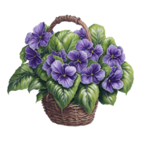 Watercolor Floral Basket, Watercolor Basket, Flower Basket, Watercolor Floral Flower Design, Watercolor Flower Arrangements Floral, Watercolor Flower Design, Wedding Decoration, AI Generated png