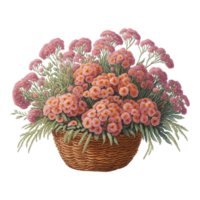 Watercolor Floral Basket, Watercolor Basket, Flower Basket, Watercolor Floral Flower Design, Watercolor Flower Arrangements Floral, Watercolor Flower Design, Wedding Decoration, AI Generated png