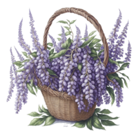 waterverf bloemen mand, waterverf mand, bloem mand, waterverf bloemen bloem ontwerp, waterverf bloem regelingen bloemen, waterverf bloem ontwerp, bruiloft decoratie, ai gegenereerd png