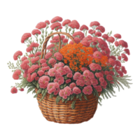 waterverf bloemen mand, waterverf mand, bloem mand, waterverf bloemen bloem ontwerp, waterverf bloem regelingen bloemen, waterverf bloem ontwerp, bruiloft decoratie, ai gegenereerd png