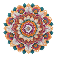 mandala design, färgrik mandala design, ai genererad png