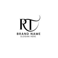 RT initial letter logo design vector