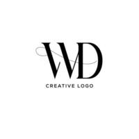 wd inicial letra logo diseño vector