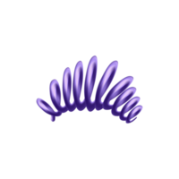 Extended plastic or rubber spring 3D object. Purple rubber spiral wire cord, telephone like, realistic 3D model. png