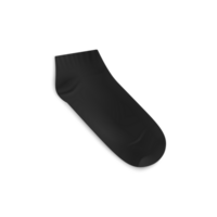 Black short realistic sock mockup, illustration png