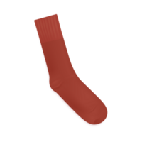 Red long textile sock 3d realistic template illustration isolated. png