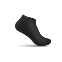 Black realistic sock on invisible leg mockup 3D, illustration png