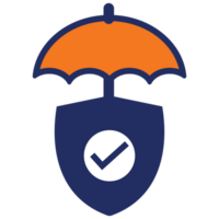 umbrella icon blue and orange flat icon png