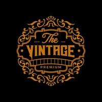Logo design Badge Design Classic Retro Vintage Style, Vintage Ornament framed logo. Vintage labels. vector