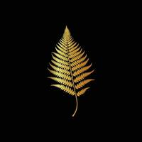 Gold Vector Illustration of a Fern Leaf