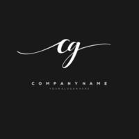 initial letter CG logo, flower handwriting logo design, vector logo for women beauty, salon, massage, cosmetic or spa brand art.