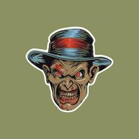 Sticker of Halloween zombie mask vector design