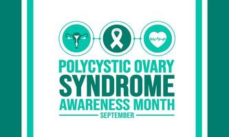 September is Polycystic Ovary Syndrome Awareness Month background template. Holiday concept. background, banner, placard, card, and poster design template with text inscription and standard color. vector