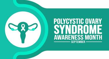 September is Polycystic Ovary Syndrome Awareness Month background template. Holiday concept. background, banner, placard, card, and poster design template with text inscription and standard color. vector